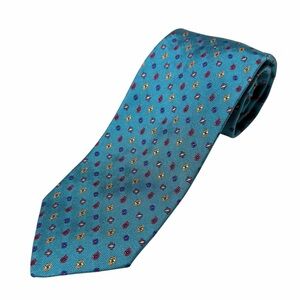 Robert Talbott Best of Class Silk Tie Blue/Teal Geometric USA Made NWOT